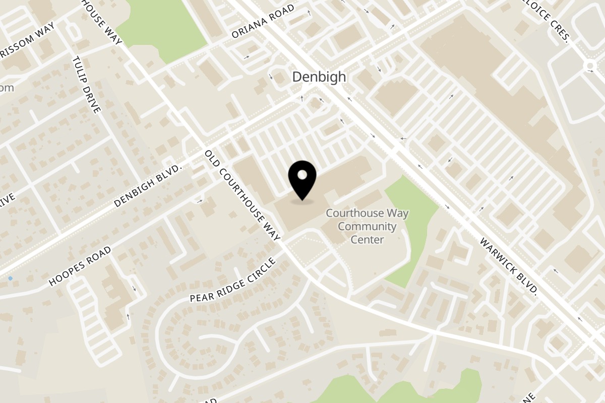 Map showing the location of La Peña Horeb on 14349 Warwick Blvd in Newport News